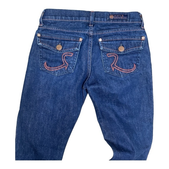 Rock & Republic Wide Leg Dark Wash Denim Jeans Size 26 - Picture 5 of 10